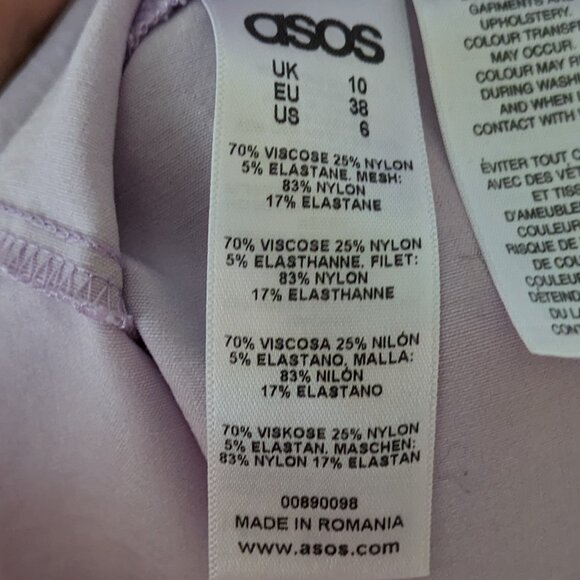 ASOS Light Purple Sleeveless Open Back Bodycon Dress Size 6 EUC - Picture 11 of 12